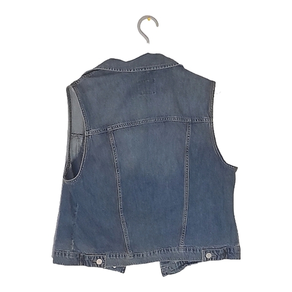 OLD NAVY WOMENS LARGE DENIM  JEAN VEST - Picture 2 of 9